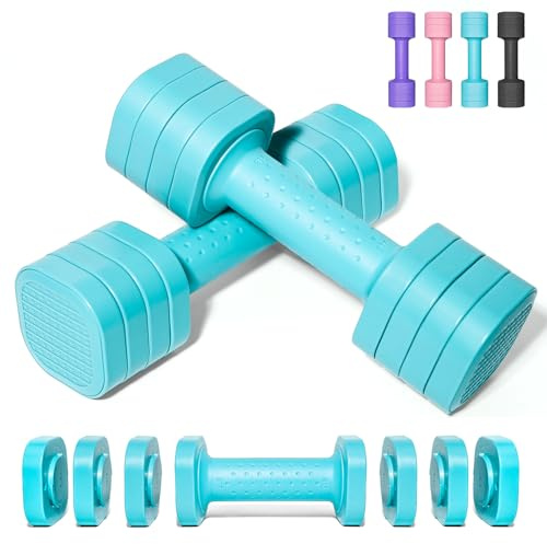 4,54 KG Set di manubri regolabili, 4 in 1 set di pesi liberi per donne uomini Regolare i pesi per la mano Set di pesi per la palestra di casa Esercizio di allenamento di forza attrezzature - Blu