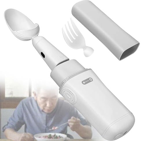 XNYXLPP Cuillère Parkinson pour Les tremblements des Mains, Aide à Vivre Les tremblements des Mains, Aide à l'alimentation, Vaisselle auxiliaire Intelligente Anti-secouement