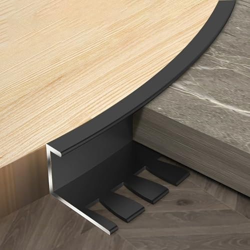 Raouoae Fliesenkanten Schutz Langlebiger Kantenschutz 135cm 2 Stück Biegbar Fliesenschiene Treppenkantenprofil Für Innen Und Außentreppen(Schwarz,H:15.5MM)