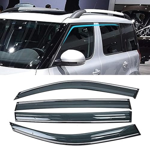 DXQxue Windabweiser für Skoda Yeti 5L 2009-2017, Autofenster Regenschutz, Regenabweiser, Anklebbare Deflektoren Aerodynamisch