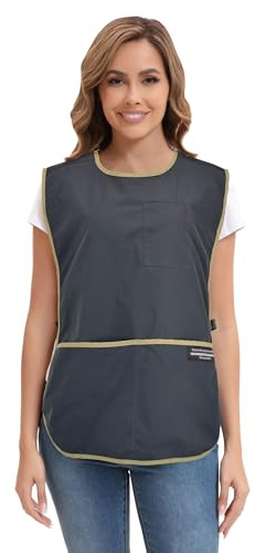 Nanxson Delantal de Limpieza Unisex con Bolsillos Delantales de Cocina Delantal Tabardo Ropa de Trabajo para Cafeterías Peluquerías Tiendas de Mascotas