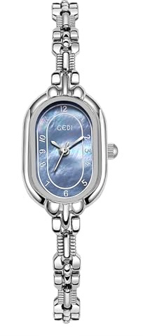 XCZAP Vintage Ladies Watch Waterproof Rose Gold Quartz Wristwatch with Stainless Steel Bracelet Elegant Oval Slim Dress Watch Gift for Women and Girls