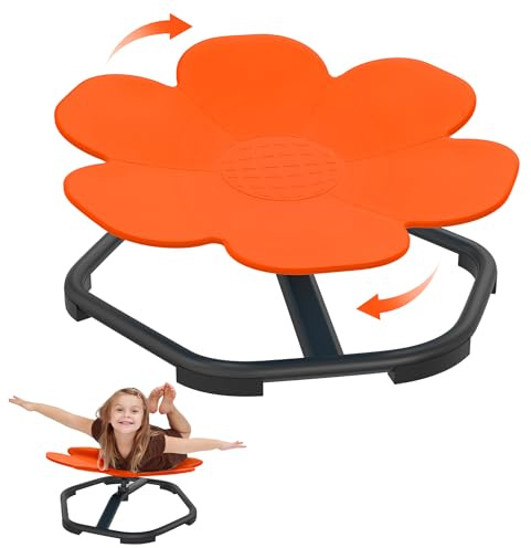 AufuN Silla giratoria sensorial para autismo, carrusel infantil, silla giratoria para entrenamiento de coordinación física y equilibrio, silla de equilibrio para niños, base de metal antideslizante,