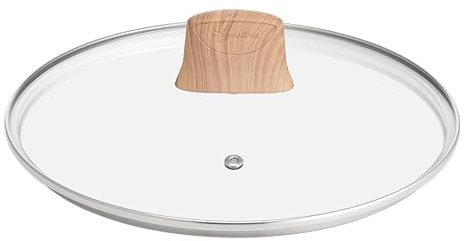 Lagostina Vivissima, Coperchio per Pentole in Vetro, Con Valvola per Fuoriuscita Vapore e Bordo in Acciaio, Impugnatura Comoda, Diametro 24 Cm