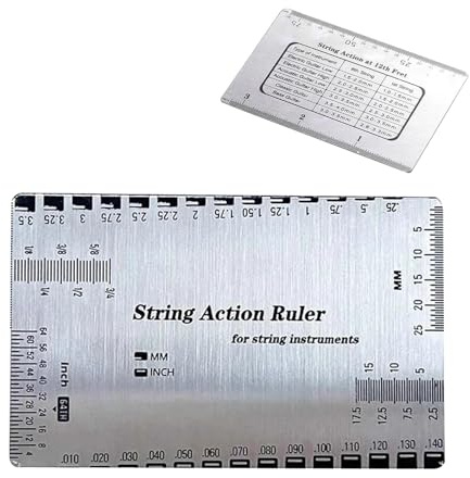 Guitar String Heighing Gauge, String Action Gauge - Edelstahl -Messwerkzeug für Gitarren -Setup | Schnellbass-Setup-Tool, Präzisionsaktion Multifunktional für String-Instrumente, Banjo