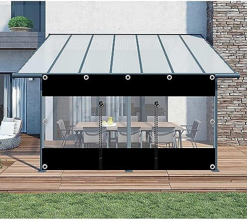 Transparente Pavillon-Seitenteile mit Reißverschluss, wasserdichte PVC-Planenvorhänge für den Außenbereich, 2,2 x 2,2 m, ideal für Terrasse, Pergola, Veranda, Garage und Carport