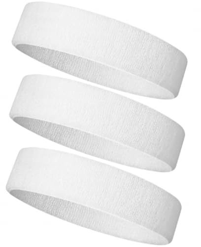 Hestya 3 Stück Schweißband Stirn für Damen Herren Sport Haarband Stirn Elastisch rutschfest Stirnband Schweißband Kopf Sport Headband für Joggen Laufen Fitness Yoga Radfahren Basketball