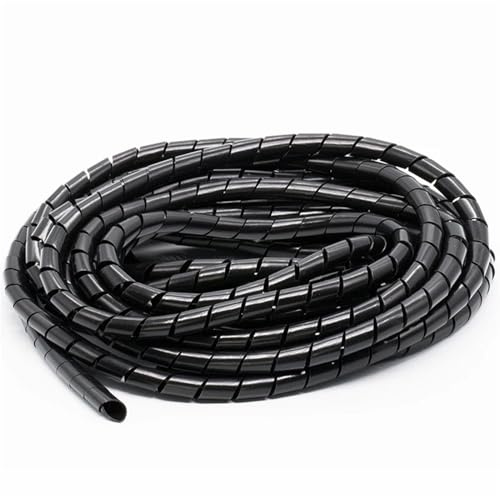 PE Insulated Casing Wire Harness Cable Protection Conduit Spiral Wound Pipe(Black,10mm (10meter))