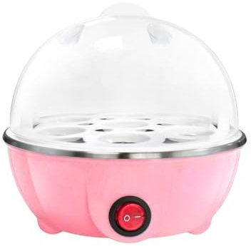 Electric Egg Boiler - Quick And Healthy Cooking Large Capacity Electric Egg Cooker PP Eggs Boiler Egg Steamer Boiled Egg Pink 1 Layer UK