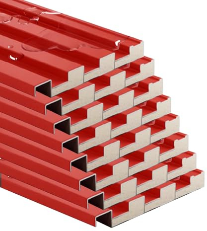 Kunovo Roofing Panels Red Waterproof Corrugated Roofing Sheets, 0.5 Ft Wide Metal Roof Panels Can be Spliced, Cladding Windproof Board for Garages Stables Dog Shed(8pcs,1.3m/4.3ft)