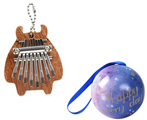 VINTORKY 1 Satz Kalimba Töne für Anfänger Tragbares Musikinstrument mit Lanyard und Geschenkball für Musikliebhaber zu Weihnachten und Geburtstagen
