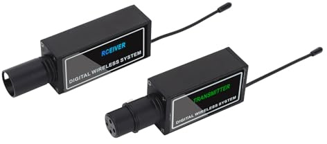 UPALDHOU del Ricevitore del Trasmettitore XLR Wireless a 10 con USB Ricaricabile Ricaricabile da 500 MAh a Battuta Zero Latenza Crystal Clear Sonno per la Telecamera del Mixer Audio