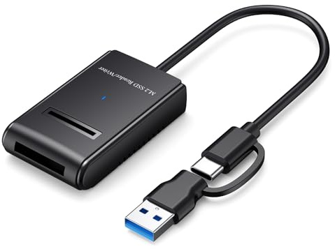 Sintech Station d'accueil NVME vers USB 3.0, SSD M.2 SATA vers boîtier externe portable de type C pour SSD M.2 (clé M) NVMe et SSD (clé B + M) SATA compatible avec Thunderbolt 4/3 (câble unique)