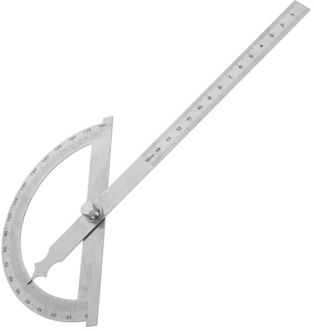 Homoyoyo Transportador de Ángulos Inoxidable con Regla de Medición para Carpintería de Herramienta Precisa para Medidas y de Ángulos