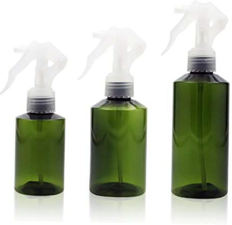 Healvian 5 piezas Botellas Pulverizadoras de Plástico Verdes con Rociador de y Gatillo Manual Reutilizables y Portátiles para Almacenamiento de Líquidos Cosméticos y Agua