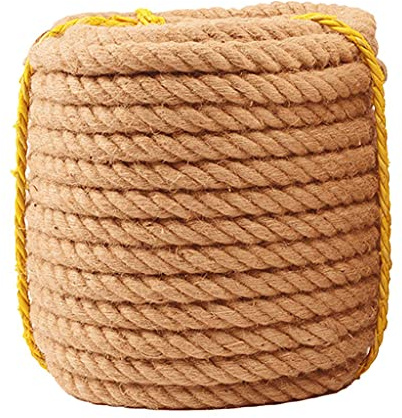 Cuerda, Cordel, Cuerda de Yute, Cordel de Yute, Cuerda de cáñamo Natural, Cordel Trenzado, for jardín, Regalos, Manualidades.(16mm)
