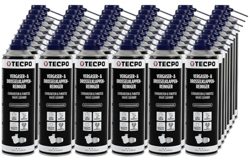 TECPO Limpiador de carburadores y válvulas de mariposa, 48 x 500 ml, disolvente AGR, limpiador de válvulas de carburador, inyectores, limpiador de boquillas
