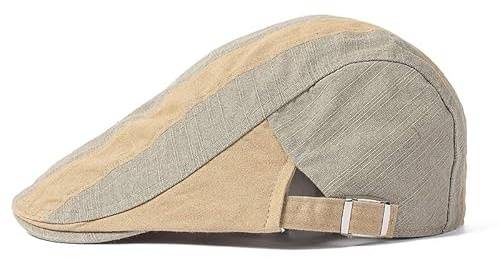 Konstnärlig retrosömnads-skärmkeps - Unisex bomullsbaskerhatt for män och kvinnor(Khaki)