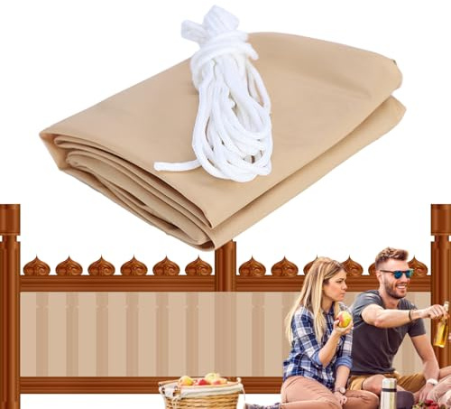 Pantalla para balcón, de protección UV de 3 x 25 pies, Cubierta de barandilla de balcón, para Patio, terraza, jardín, Puerta, barandilla, Puertas de Garaje, Ventana Exterior