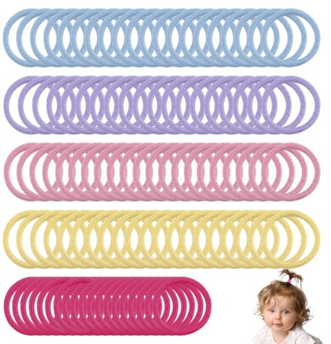 QEXUJOW Elastici e fermacoda,200 elastici per capelli da bambina, di piccole dimensioni, colorati, realizzati in morbido nylon, adatti a bambine e donne.