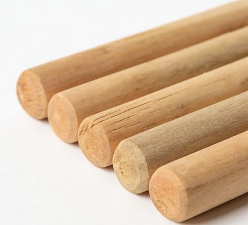Waqas Fragrance Sales Replacement Wooden Handles, 5 Pack, 120cm, Hardwood, for Brooms, Mops and Snow Shovels, Universal Fit