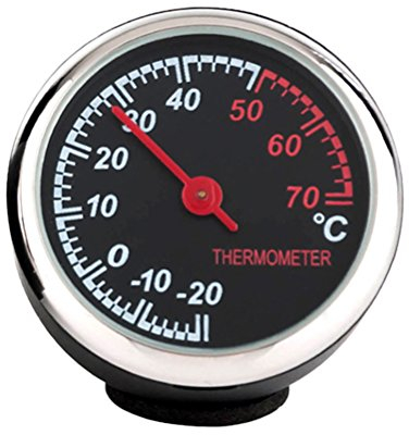 WINOMO Auto Thermometer innen kabellos klein Stahl Thermometer mit Zeiger für Kfz-Innenraum, Schwarz