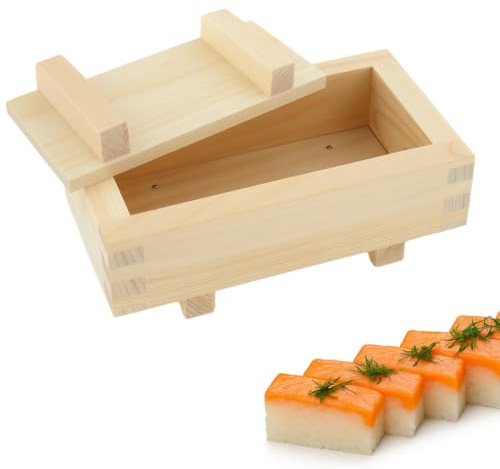 JapanBargain, Wooden Rectangular Oshizushi Sushi Press Mold Maker Rice Mold, 7x4 inch, 1 Pack