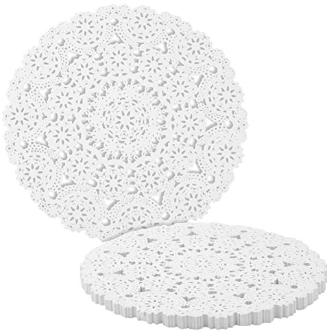 Juvale Paper Doilies for Tea Party Decorations - 12-Inch Round, White, 200-Pack - Disposable Paper Placemats & Round Placemats - Lace Doilies for Tables & Dessert Table Decor