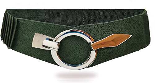 Glamexx24 Elastischer Damen Taillengürtel gürtel 6cm breiter Hüftgürtel mit silberner Ring