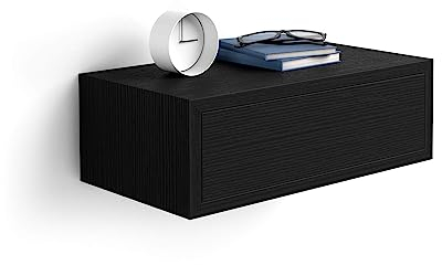 MOBILI FIVER, Riccardo Nachttisch, Esche, Schwarz, Made In Italy