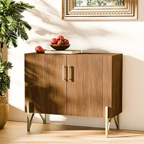 roomfitters Aparador moderno de madera de 39 pulgadas, consola multimedia de mediados de siglo con puertas, gabinete de café Credenza para sala de estar, entrada, gabinete de vino de cocina de madera