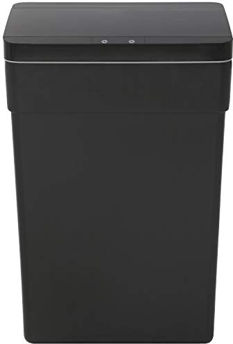 BestOffice 13 Gallon Trash Can Automatic Kitchen Trash Can Touch Free High-Capacity Garbage Can with Lid for Bedroom Bathroom Home Office 50 Liter (Black, 1) (1, Black)