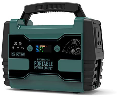 WSHA 200W Portable Solar Inverter Generator 60000mAh Backup Battery Pack Power with QC3.0 Dual USB, for CPAP Outdoor Advanture