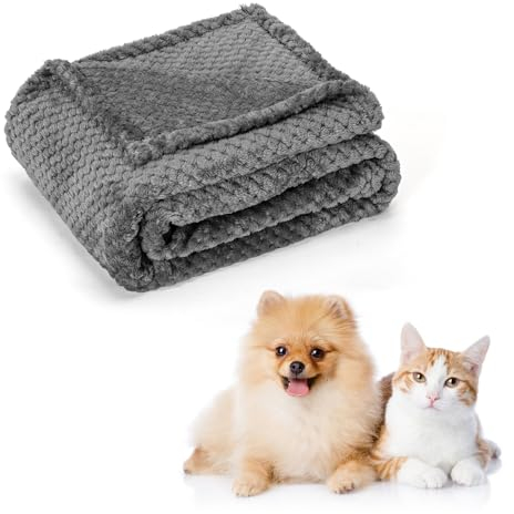 Nobleza Hundedecke Weiche Fleecedecke Waschbare Deck für Haustier Hunde Katzen Welpen Weiche Warme Matte, Grau 80 * 80cm