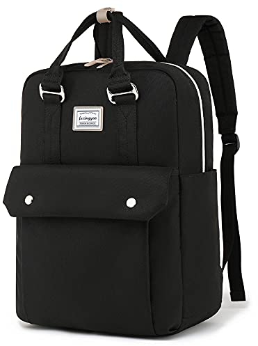 FUXINGYAO Rucksack Handgepäck,Rucksack Damen mit Laptop Fach 15,6 Zoll, College-Schulrucksack Anti Diebstahl Schwarz,23L