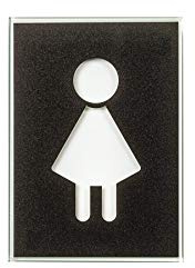 Hochwertiges Glas WC Schild für Damen | 148x105mm | Für Hellen Hintergrund | Piktogramm Türschild | Toilettenschild | Kloschild Frau | Wegweiser