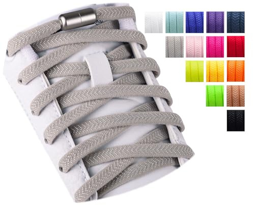 Olukssck 2 Paar Elastische Schnürsenkel Ohne Binden für Kinder Erwachsene | Schuhbänder mit Metall Lock, Gummi Schnürsenkel Schnellverschluss, für Sportschuhe,Turnschuhe, Laufschuhe, 22 Farben