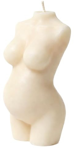 Body Candle – Skulptur Kerze aus Sojawachs – Körperform als Deko & Geschenk, vegan, handmade (Athina creme)