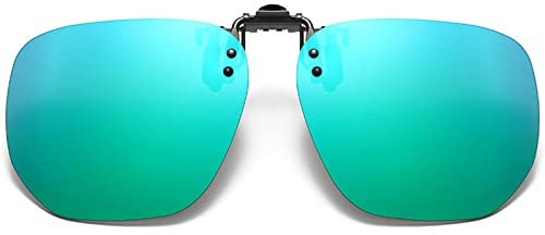 YQJY Polarisiert Clip Auf Sonnenbrillen, Sonnenbrille Aufsatz, Anhebbar Und Ultraleicht,blendschutz/Blendschutz/Sichtaufhellung, Geeignet Für Randlos-/halbrand-/vollrandbrillen,Brightgreen