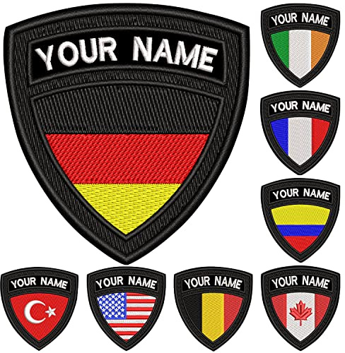 Benutzerdefinierte Namensaufnäher personalisierte Stickerei Namenspatch | Taktische militärische Namensaufnäher individuelle Flaggen-Patches personalisierbar, Eisen-auf/Klett für Clothing, Rucksäcke