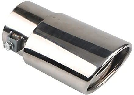 ETOPARS 63mm Auspuffblende Auto Universell Auspuff Schalldämpfer Endrohr Edelstahl Auspuffrohr Endschalldämpfer Auspuffendrohr Einzelne Auslass Gerade Silber
