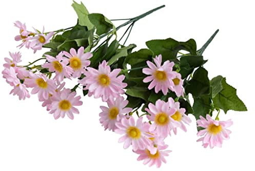 Botanic-Haus künstlicher Margeritenbusch/künstliche Margerite mit 7 Stielen Farbe: Hellrosa (2 Stück)