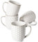 LE TAUCI Juego de tazas de café de cerámica de 12 onzas, tazas en relieve para café con leche, té caliente, capuchino, moca, cacao, traje para boda de inauguración de la casa, juego de 4 unidades