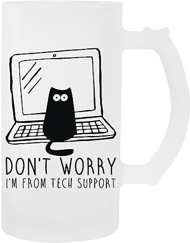 Kwantees I'm From Tech Support Boccale Da Birra In Vetro Bicchiere Per Bevande Ecologico