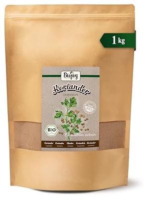Biojoy BIO Koriandersamen gemahlen, Koriander Pulver, 1 kg | Korianderpulver aus Italien, ideal für Tee oder zum Würzen, Coriandrum sativum L.