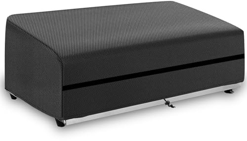 Housse Plancha Imperméables,Dimension 82x60x25cm,Housse Protection Plancha Coupe Vent,Housse Protection Plancha Camping Gaz avec Cordon et Fastening Tape,Tissu Oxford 600D (82*60*25cm,Noir)