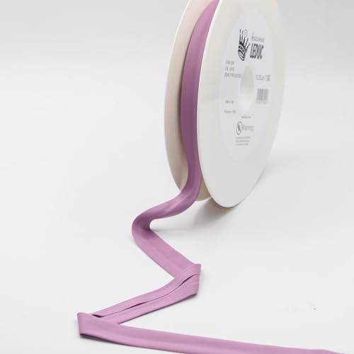Leduc-ZUBEHÖR Leduc 20 Meter Schrägband-Jersey aus Polyester, 29 Farben, zum Nähen, Doppelfalten 20+8+8 mm, 100% Polyesterqualität, hergestellt in Italien, ideal für alle Anfertigungen (Pink mauve10