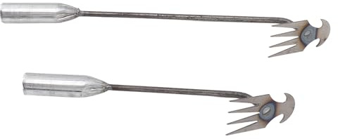 Artefact de Désherbage 2 Pièces, Désherbeur à Double Usage, Extracteur de Mauvaises Herbes Manuel, Outil Agricole Domestique, Déracinement à 4 Dents
