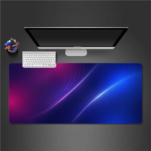 QiHon Gaming Mauspad XXL Lila Blau Großes Mauspad Schreibtischauflage mit Vernähte Kanten Einer speziellen Oberfläche verbessert Geschwindigkeit und Präzision 700x300x3mm