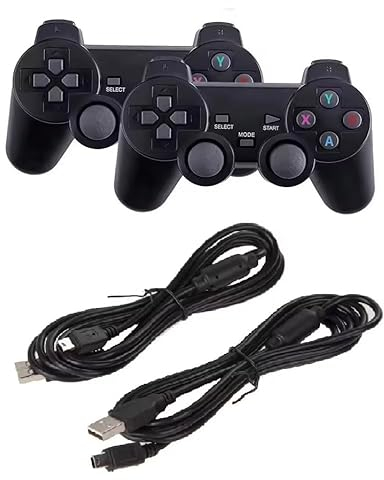 DARLINGTON & Sohns Set 2 Controller für Playsation 3 PS3 Wireless Gamepad Dual Shock Doppelpack PS-3 mit 2 Ladekabel